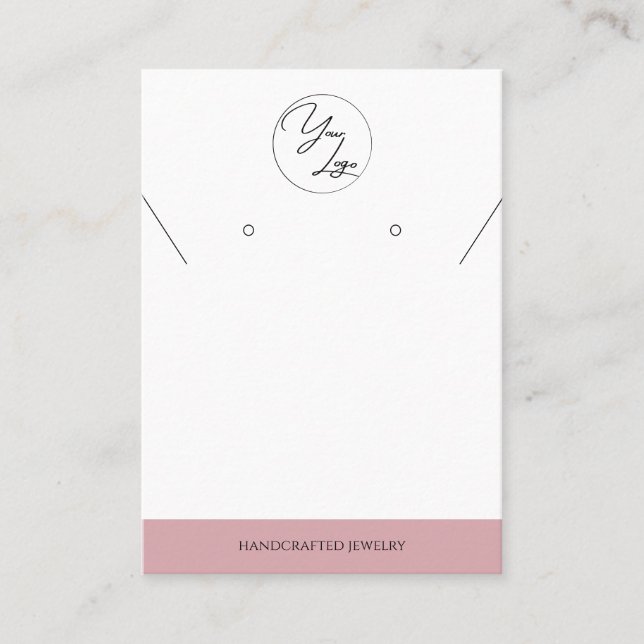 Chic Blush Pink | Logo Jewellery Display Card (Front)