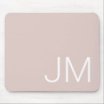 Chic Blush Pink Monogrammed Oversized Initials Mouse Pad<br><div class="desc">Modern white typography initials highlighted on a blush pink background. Perfect trendy gift for mum,  grandma,  aunt,  sister,  niece or best friend.</div>