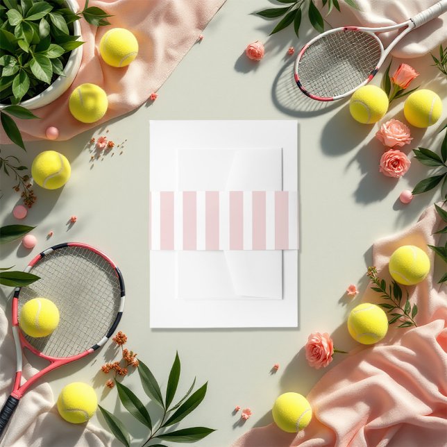 Chic Blush Pink Social Club Pink Stripe Invitation Belly Band (Chic Blush Pink Social Club Pink Stripe Invitation Belly Band)