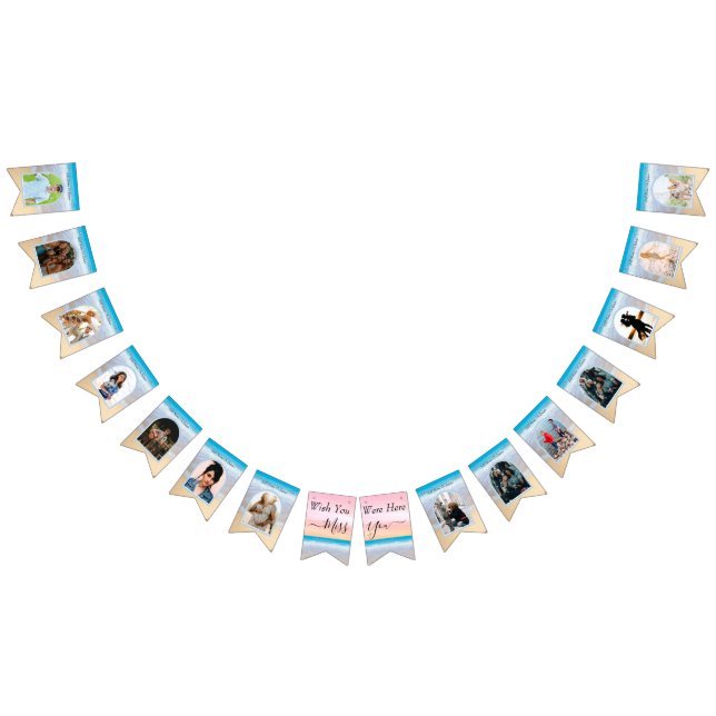 Chic Blush Pink Sunset Beach Wedding  Bunting (All)