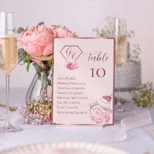 Chic Blush Pink Wedding Seating Table Number