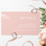 Chic Blush Pink Wedding Website / Details Enclosure Card<br><div class="desc">Simple and beautiful blush pink wedding enclosure card, with all text sections open to customisation, so you can add any details you like. From wedding website, reception, or RSVP details. Design on a blush pink background with white text in a modern elegant typography. Elegant and minimal design with fine subtle...</div>