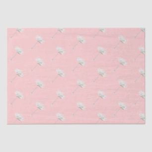 Chic Blush Pink White Dandelion Flowers Tissue Paper