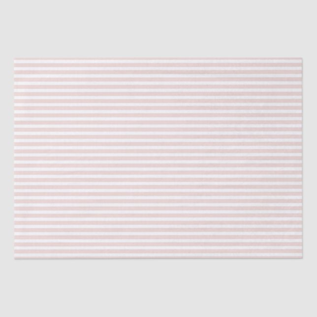 Chic blush pink white thin stripes elegant cute tissue paper (Front)