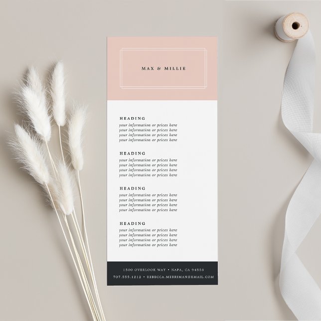 Chic Blush | Pricing or Services Rack Card (Creator Uploaded)