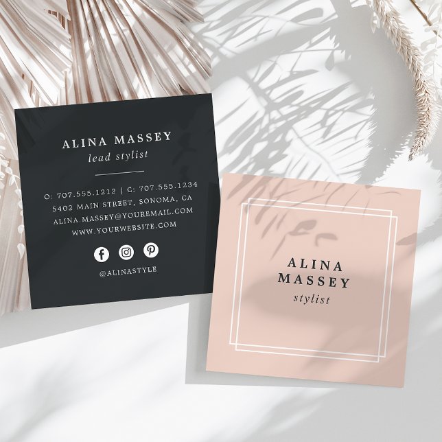 Chic Blush | Social Media Square Business Card (Creator Uploaded)
