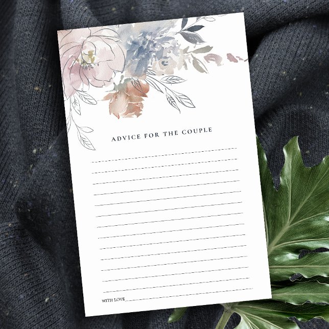 Chic Blush Watercolor Floral Advice For Couple (Creator Uploaded)