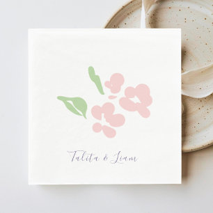 Chic Blush Watercolor Floral Paper Napkin