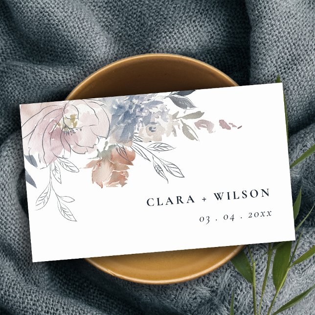 Chic Blush Watercolor Floral Wedding Website Enclosure Card (Creator Uploaded)