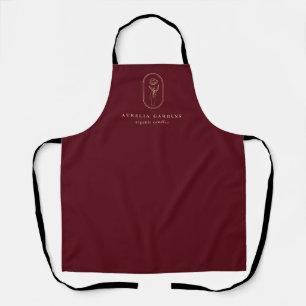 Chic Bohemian Golden Floral Logo Apron