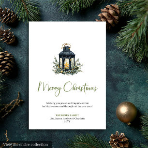 Chic Bohemian Neutral Earthy Holiday Greeting Card
