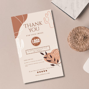 Chic bohemian terracotta abstract thank you  business card