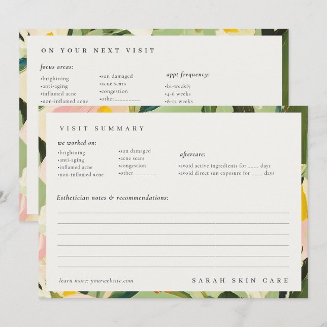 Chic Boho Colourful Green Pink Painted Aftercare  Invitation (Front/Back)