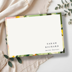Chic Boho Colourful Green Pink Painted Floral Card