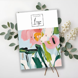 Chic Boho Colourful Painted Floral Earring Logo Business Card
