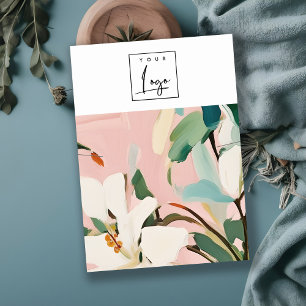 Chic Boho Colourful Painted Floral Necklace Logo Business Card