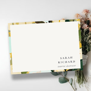 Chic Boho Colourful Yellow Ochre Painted Floral Card