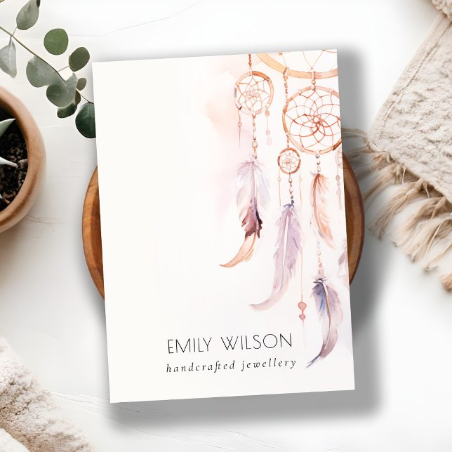 Chic Boho Dreamcatcher Blank Jewellery Display Business Card (Creator Uploaded)