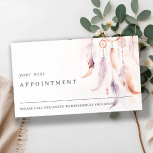 Chic Boho Dreamcatcher Watercolor Appointment Business Card