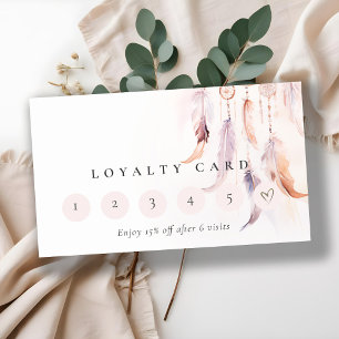 Chic Boho Dreamcatcher Watercolor Loyalty Card