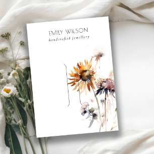 Chic Boho Dry Wildflower Hairpin Display Template Business Card