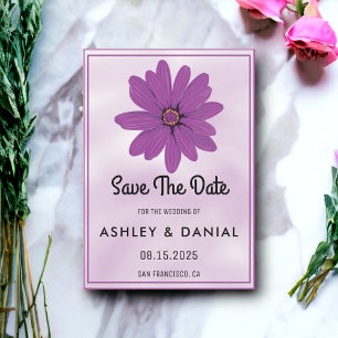 Chic boho dusty rose floral Wedding Save the Date Invitation