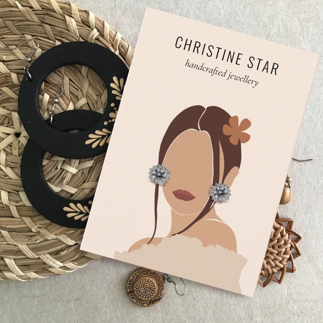Chic Boho Female Silhouette Earring Display Card (Creator Uploaded)