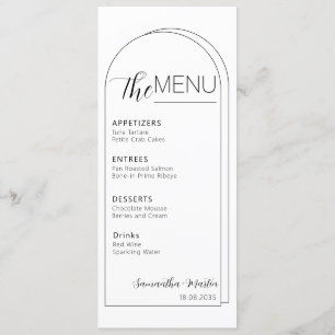 Chic Boho Minimal Text Script Wedding Menu