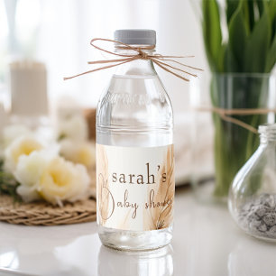  Chic boho Pampas grass Baby shower  Water Bottle Label