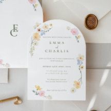 Chic Boho Pastel Wildflowers Spring Summer Wedding