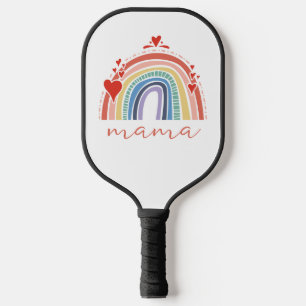 Chic Boho Rainbow Mum Christmas Holiday Pickleball Paddle