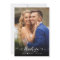 Chic Boho Script 2 Photo Wedding Thank You Card