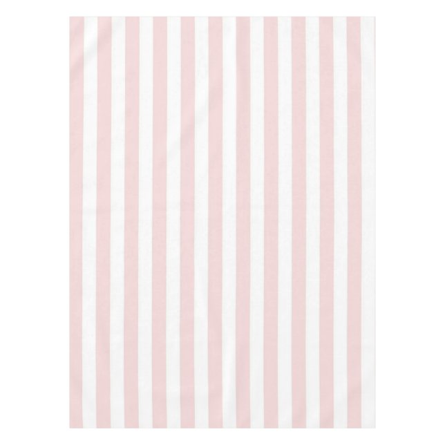 Chic Boho Soft Pink Stripes Spring Summer Decor Tablecloth (Front)