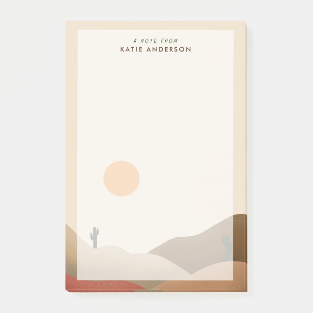 Chic Boho Terracotta Desert Cactus Post-it Notes (Front)