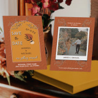 Chic Boho Terracotta Rust Burnt Orange Retro Photo