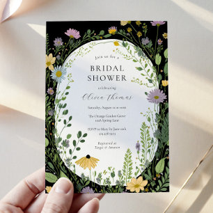 Chic Boho Wildflower Bridal Shower Invitation