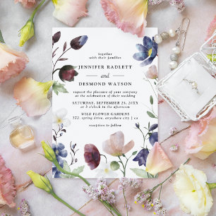 Chic Boho Wildflower Wedding Invitation
