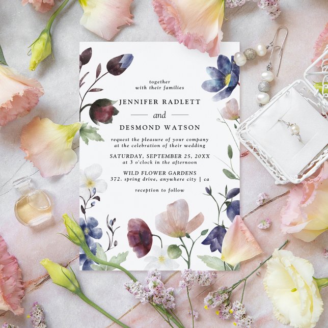 Chic Boho Wildflower Wedding Invitation (Creator Uploaded)