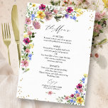Chic Boho Wildflower Wedding Menu Card<br><div class="desc">Capture the essence of chic,  boho-inspired design with captivating moody earth tones and beautiful floral elements. Customise it effortlessly with your personal details.</div>