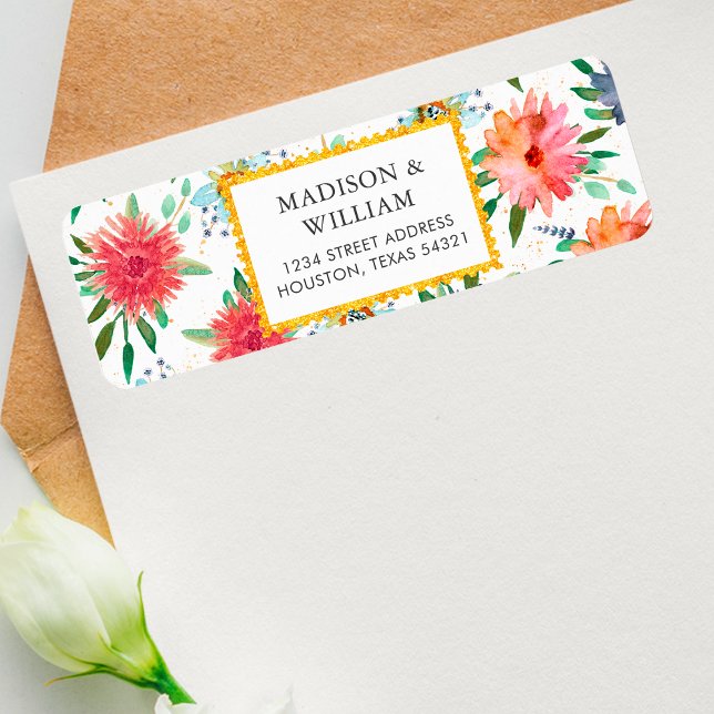 Chic Boho Wildflower Wedding RSVP Return Address (Creator Uploaded)