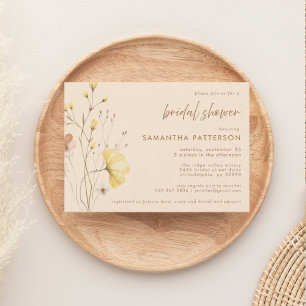 Chic Boho Wildflowers Bridal Shower Invitation