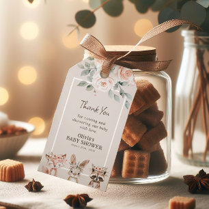 Chic Boho Woodland Animals Baby Shower Gift Tags