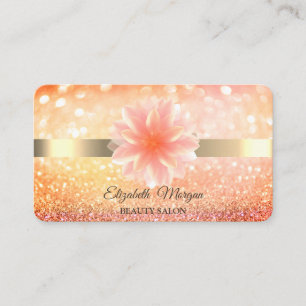 Chic Bokeh Lotus Flower Yoga Reiki Business Card