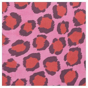 Chic bold colourful pink cheetah print pattern fabric