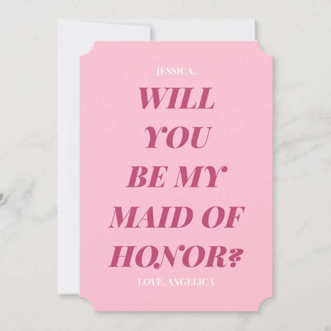 Chic Bold Minimal Maid of Honour Proposal (Front)