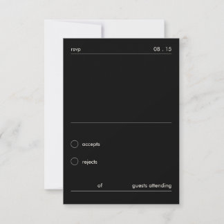 Chic Bold Minimalist Black Wedding RSVP Card