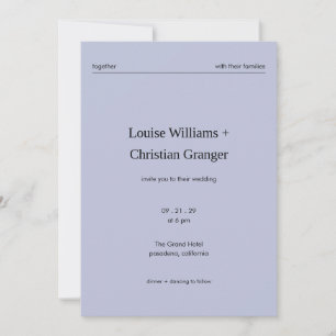 Chic Bold Minimalist Editorial French Grey Wedding Invitation