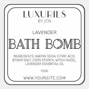 Chic Bold Modern Black And White Bath Bomb Label