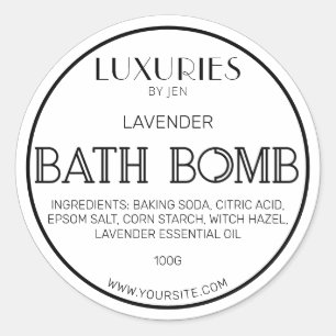Chic Bold Modern Black And White Bath Bomb Label