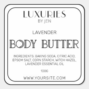 Chic Bold Modern Black And White Body Butter Label